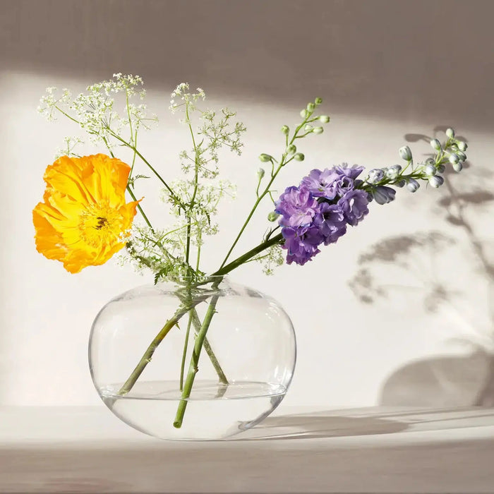 Flower Curved Bouquet Vase H15cm Clear
