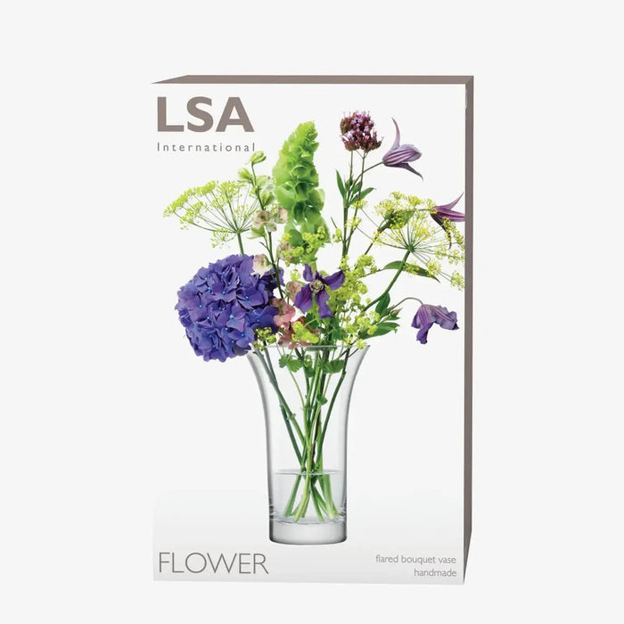 Flower Flared Bouquet Vase H22cm Clear
