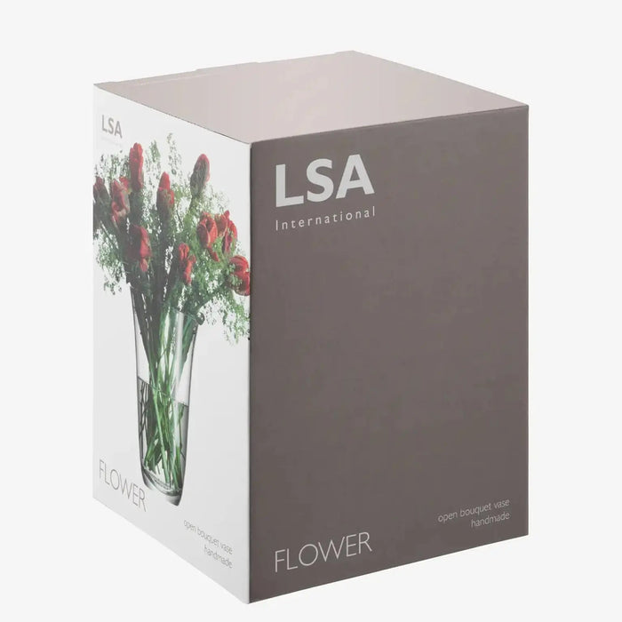 Flower Open Bouquet Vase H23cm Clear