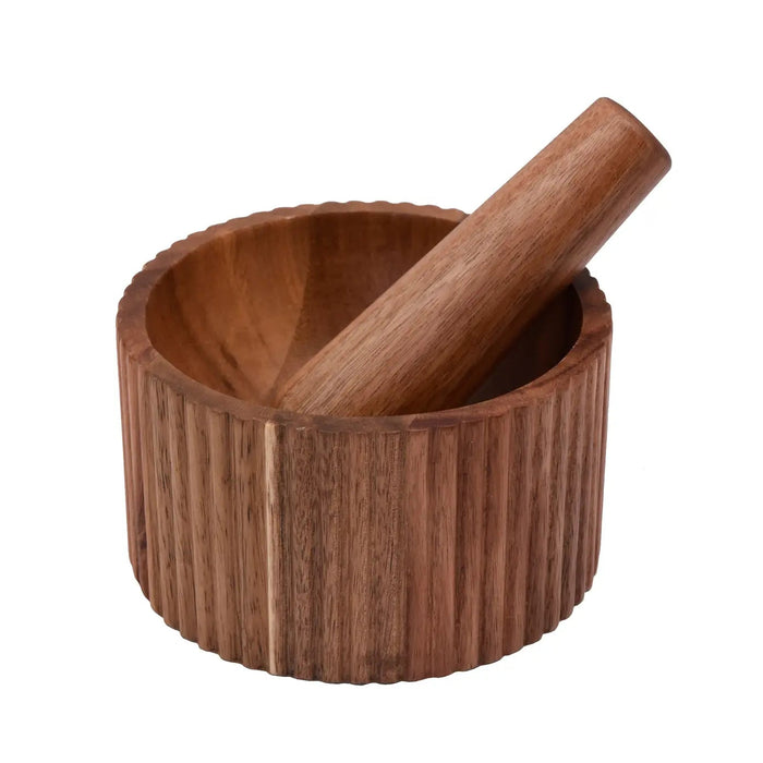 Solo Home  Garlic Masher Bowl with Pestle – Acacia Wood