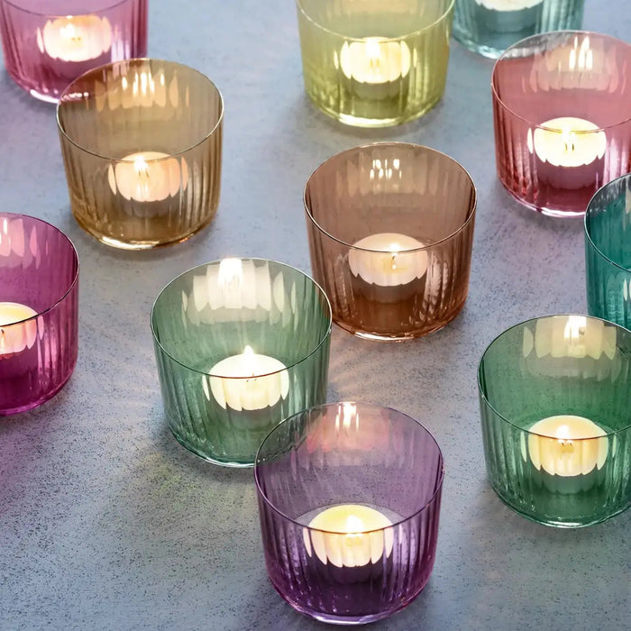 Gems Tealight Holder H6cm Assorted Garnet x 4