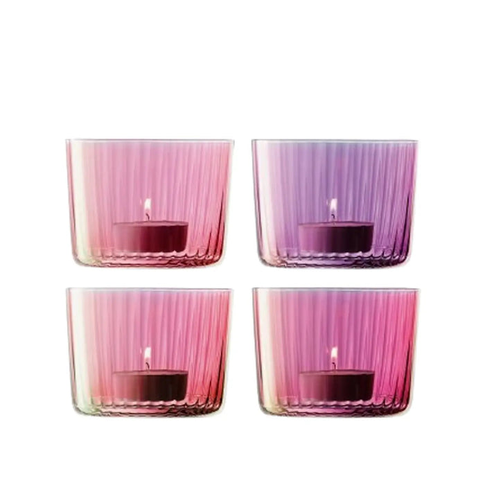 Gems Tealight Holder H6cm Assorted Garnet x 4