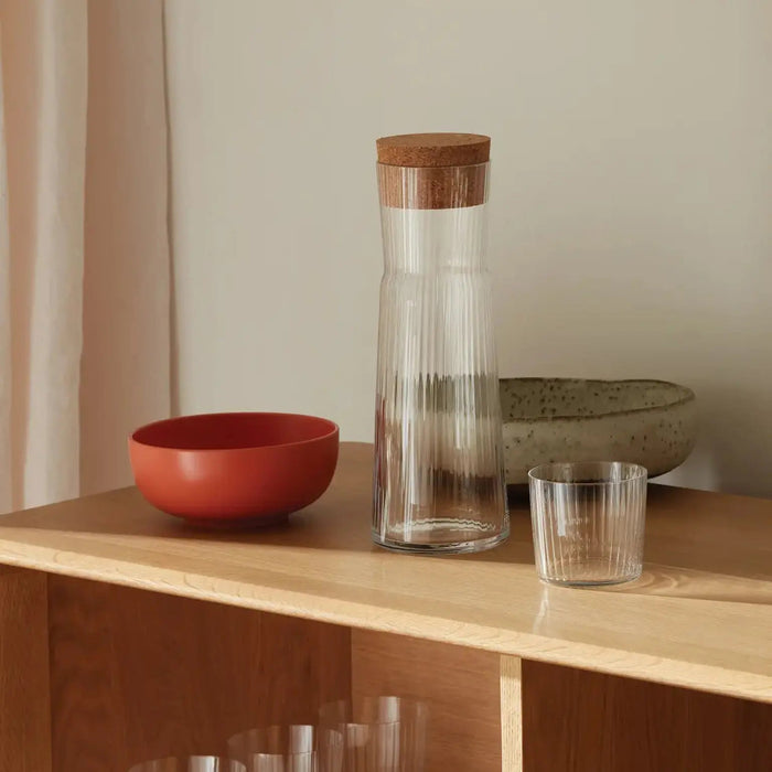 Gio Line Carafe & Cork Stopper 1.35L Clear