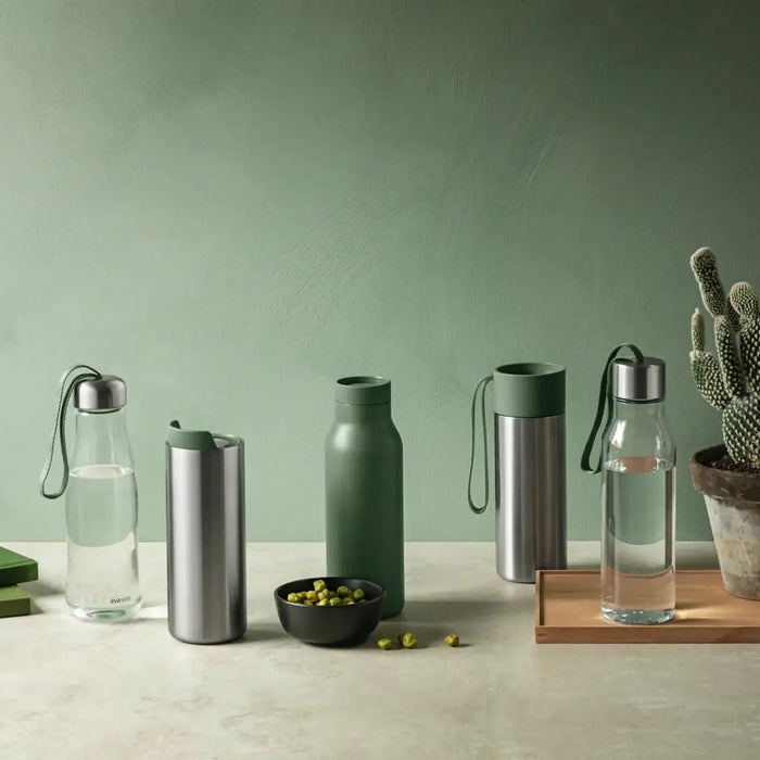 Glass Drinking Bottle - 500ml. - Cactus Green