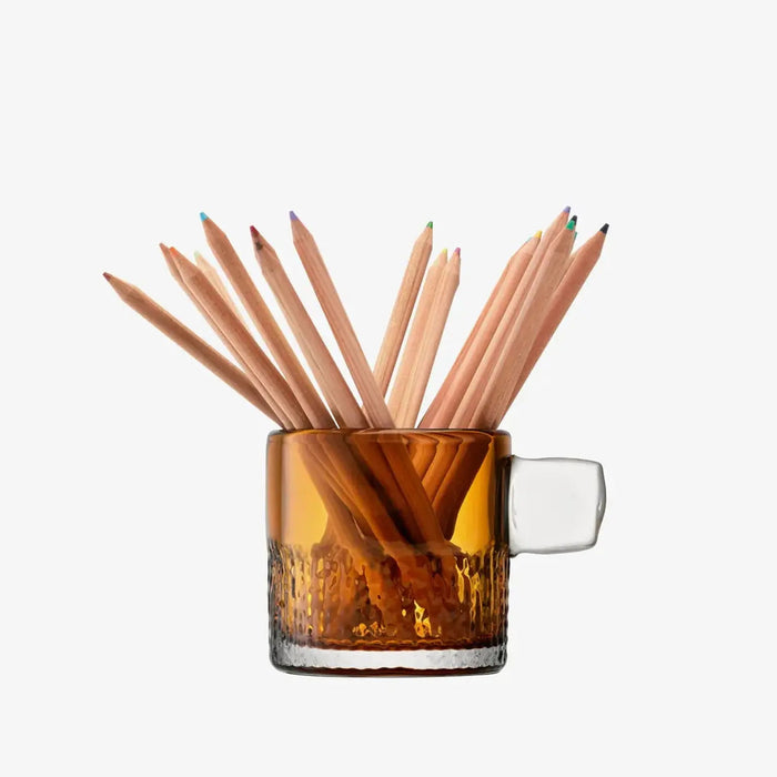 Handle Tealight Holder H9cm Amber