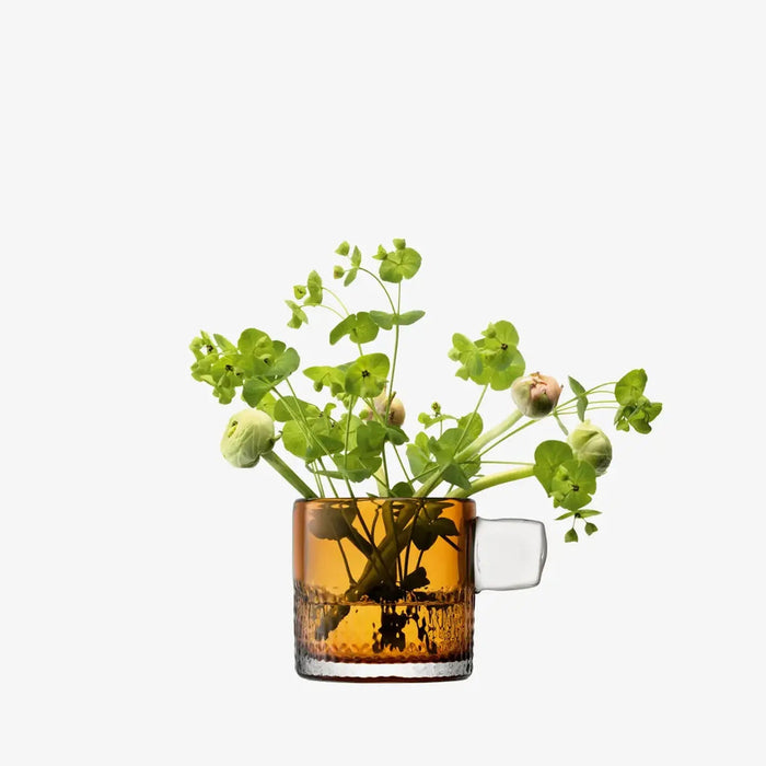 Handle Tealight Holder H9cm Amber