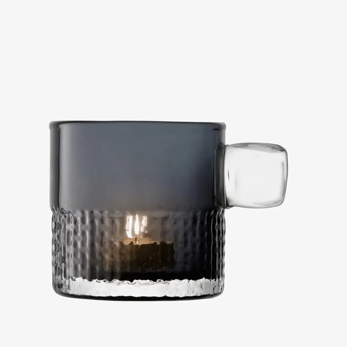 Handle Tealight Holder H9cm Slate