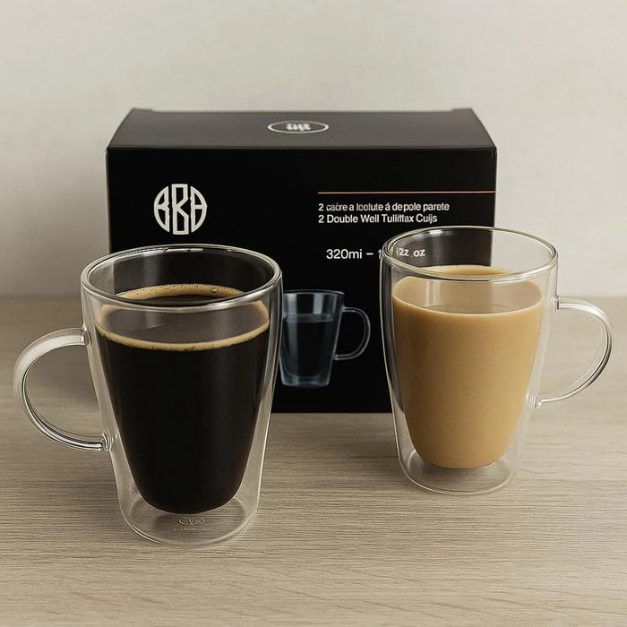 Insulated Coffee Glasses Set of 2