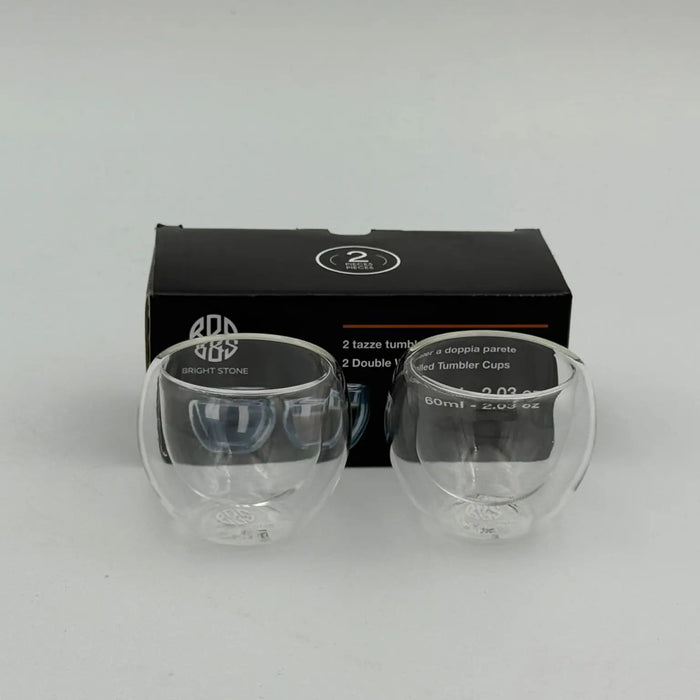 Insulated Espresso Glass Cups Set of 2