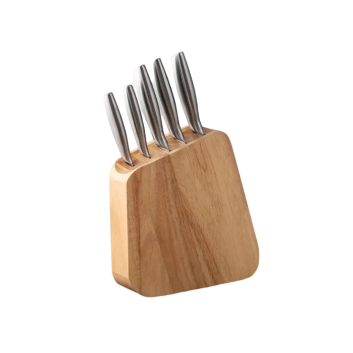 Knife Block with 5pcs Knife Set - silver