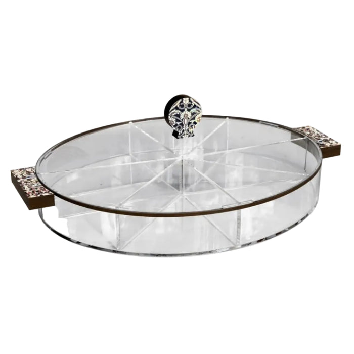 Large Oval Serving Box with 6 Compartments