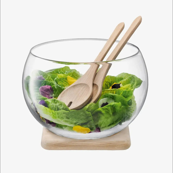LSA Serve - Salad Serving Set & Oak Base