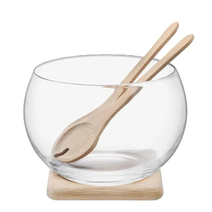 LSA Serve - Salad Serving Set & Oak Base