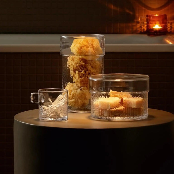 LSA Wicker Container & Lid Clear