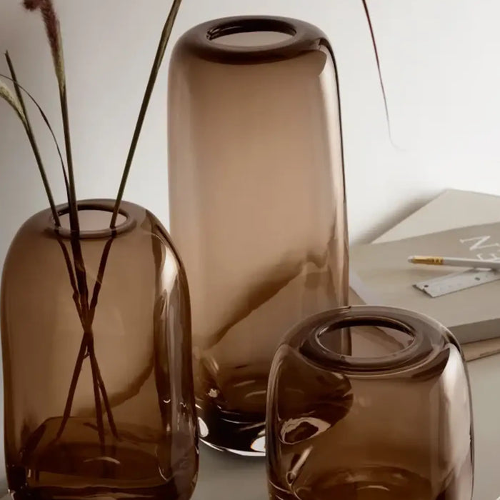 Melt Vase 15cm Mushroom Brown