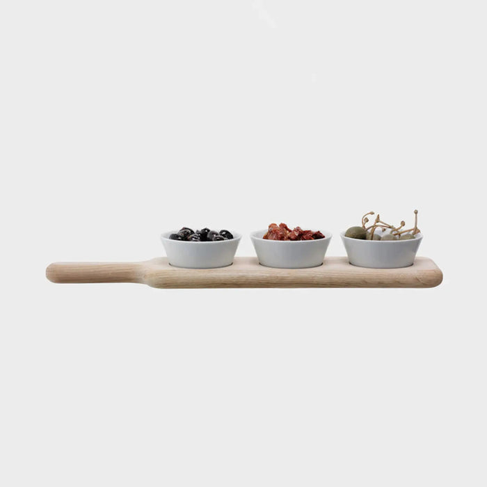 Oak Wood Paddle Bowl Set L40cm