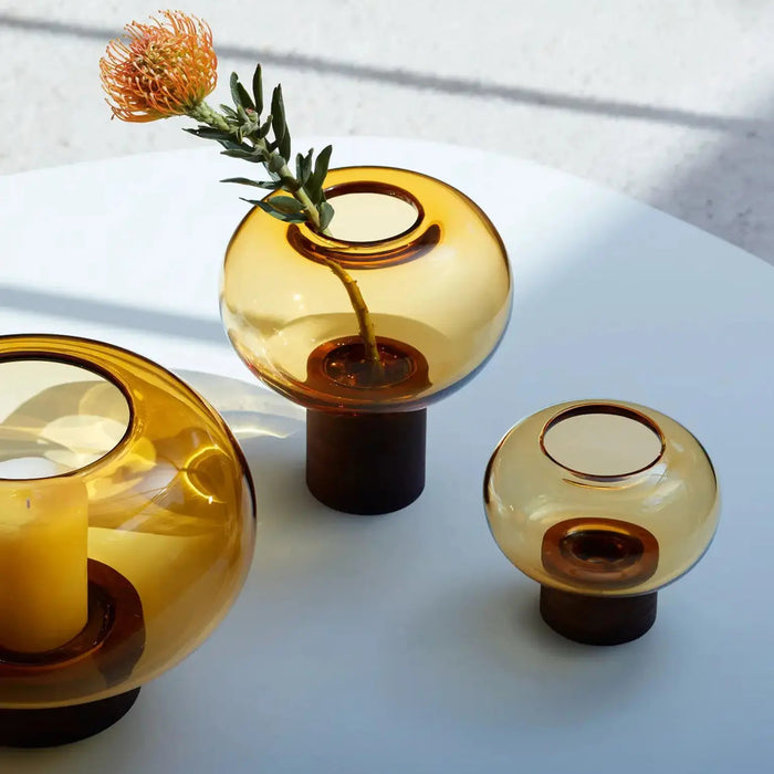 Oblate Vase H21.5cm - Amber