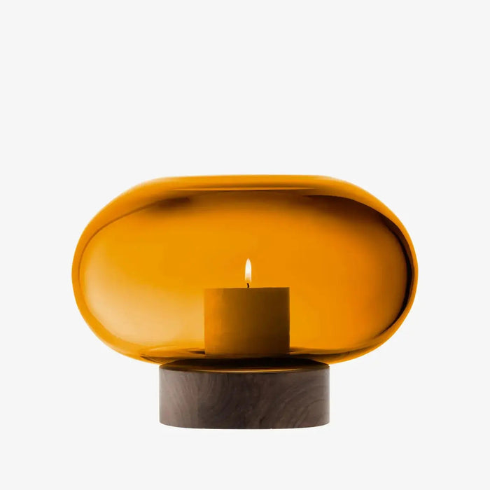 Oblate Vase/Lantern H19.5cm - Amber