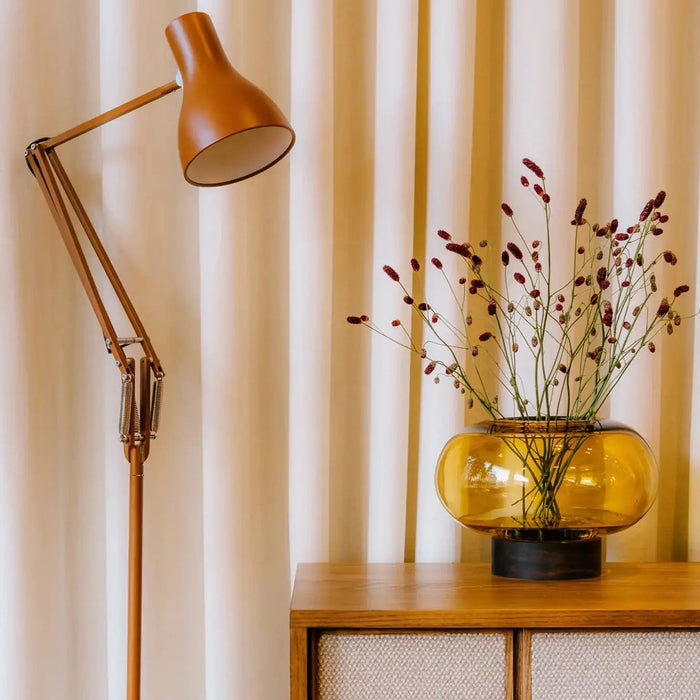 Oblate Vase/Lantern H19.5cm - Amber