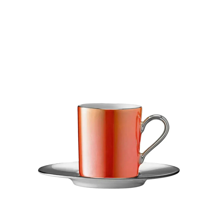 Palazzo Coffee Cup & Saucer 100ml Ember Orange/Platinum