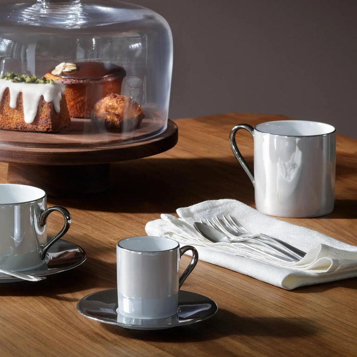 Palazzo Coffee Cup & Saucer 100ml Pearl/Platinum