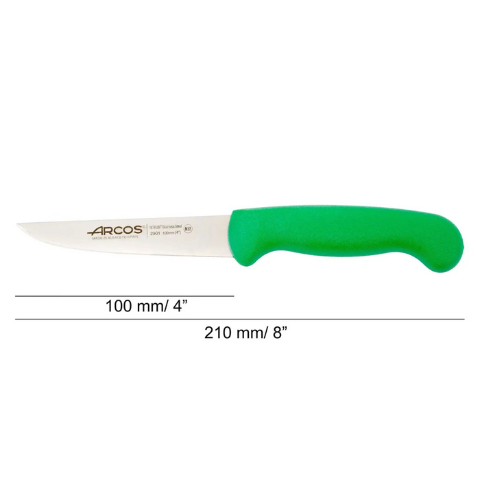 Paring/Vegetable Knife Green 100 Mm. D. Sleeve - 2900, Arcos