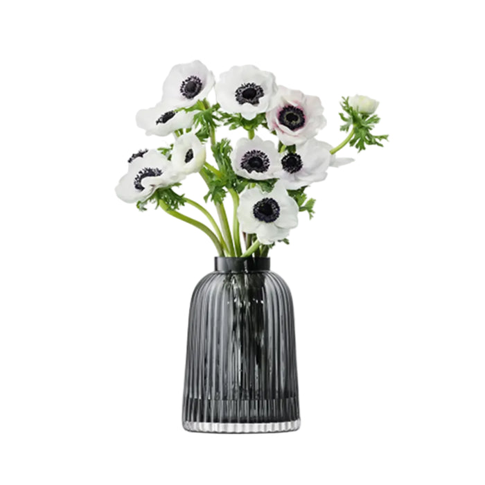 Pleat Vase H26cm Grey