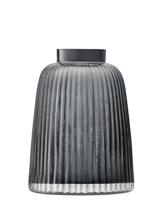 Pleat Vase H26cm Grey