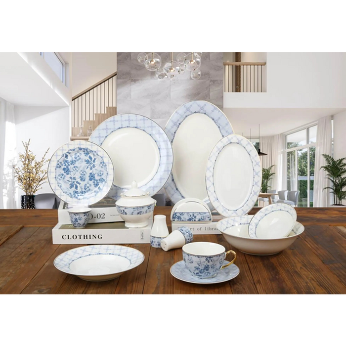 Porcelain Round Dinner Set 65cs - Rose Pattern