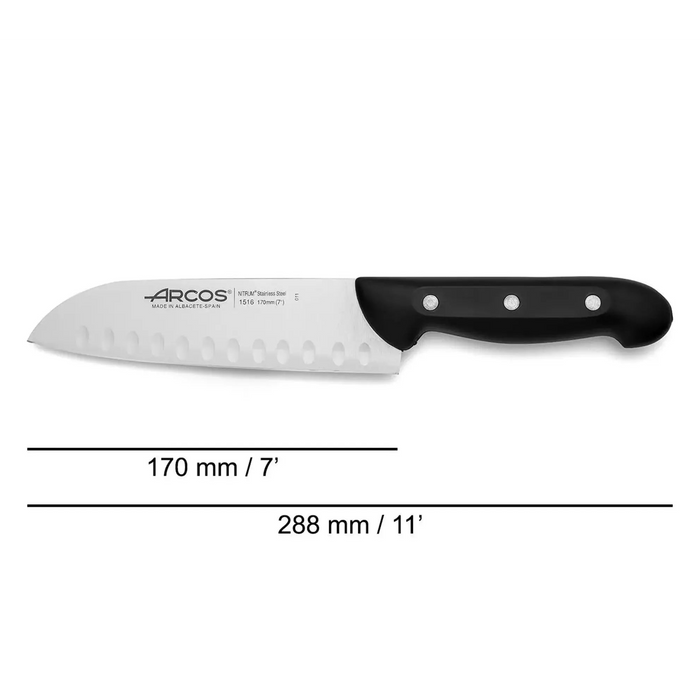 Santoku Knife Granton Edge 170 Mm. Blister - Maitre
