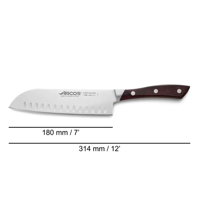Santoku Knife Granton Edge 180 Mm. Case - Natura