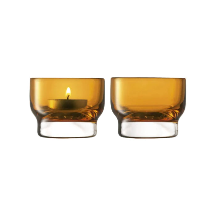 Utility Tealight Holder Set of 2 - Amber
