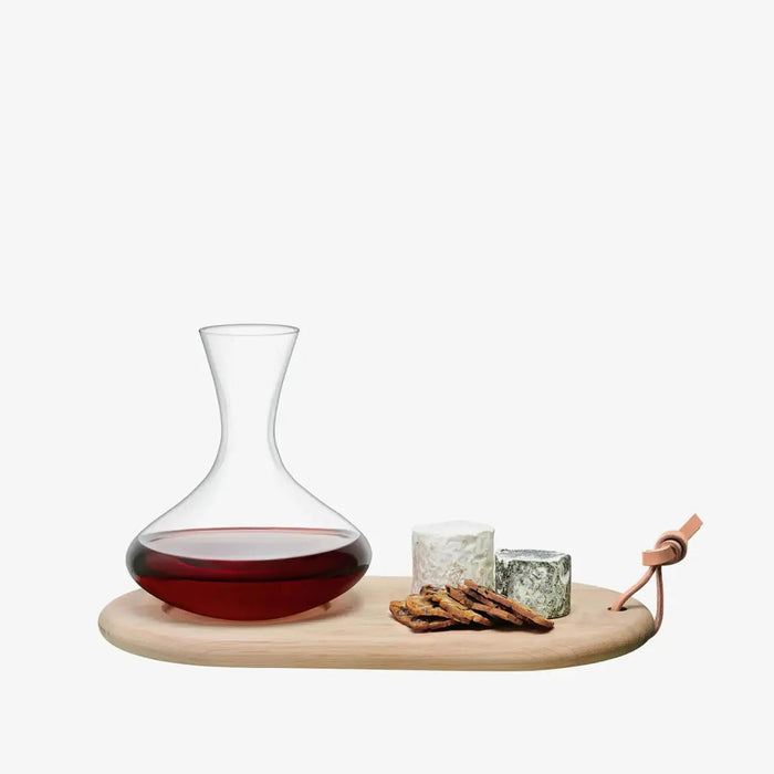 Wine Carafe 1.4l & Oak Cheese Board set
