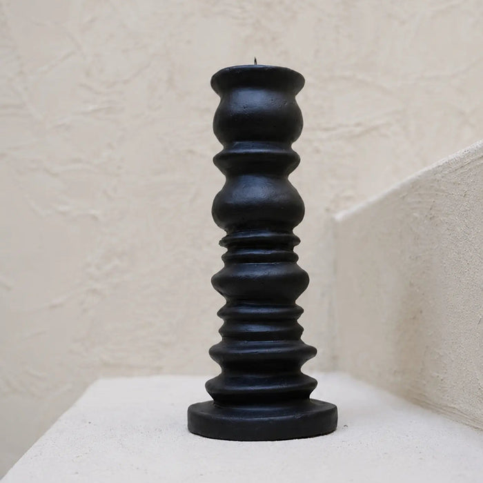 Tumble Terracotta Candlestick - Black Solthree Home