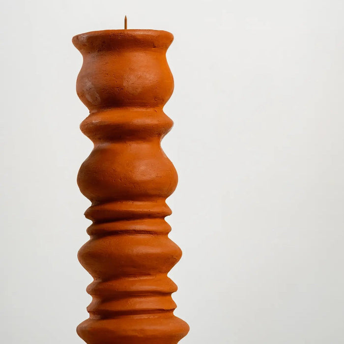 Tumble Terracotta Candlestick - Natural Solthree Home