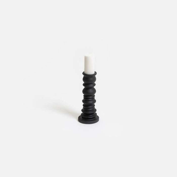 Tumble Terracotta Candlestick - Black