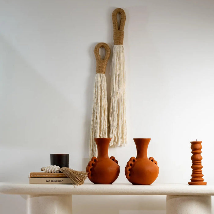 Tumble Terracotta Candlestick - Natural