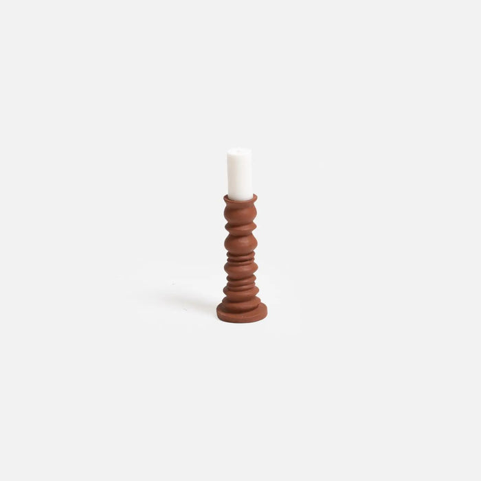Tumble Terracotta Candlestick - Natural