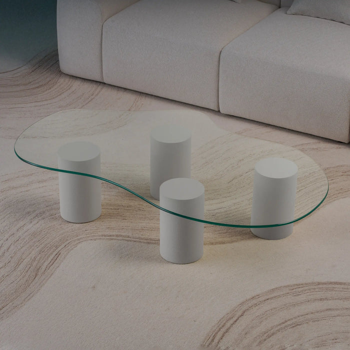 Cloudy Glass Top Coffee Table