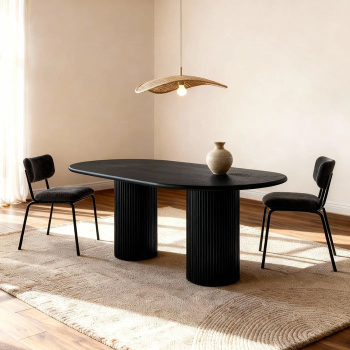 Flo Lino Black 6-Seater Dining Table Black