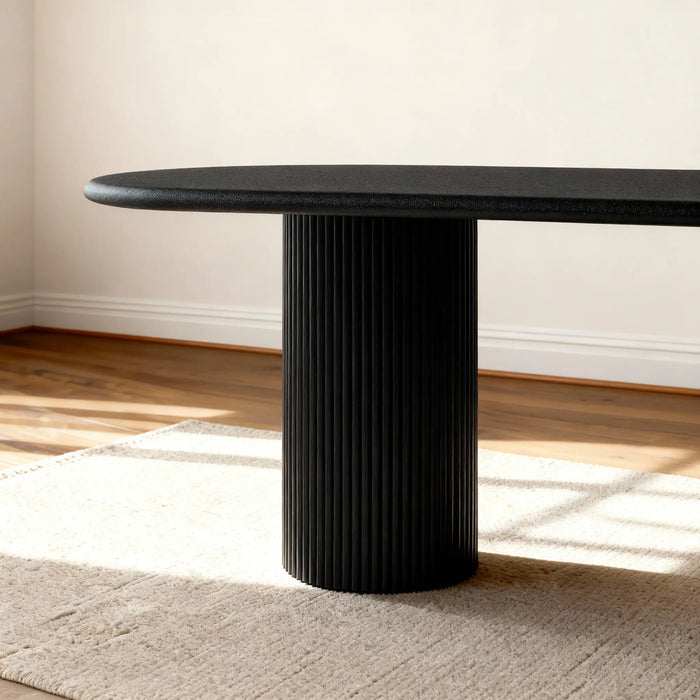 Flo Lino Black 6-Seater Dining Table Black