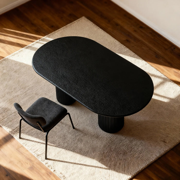 Flo Lino Black 6-Seater Dining Table Black