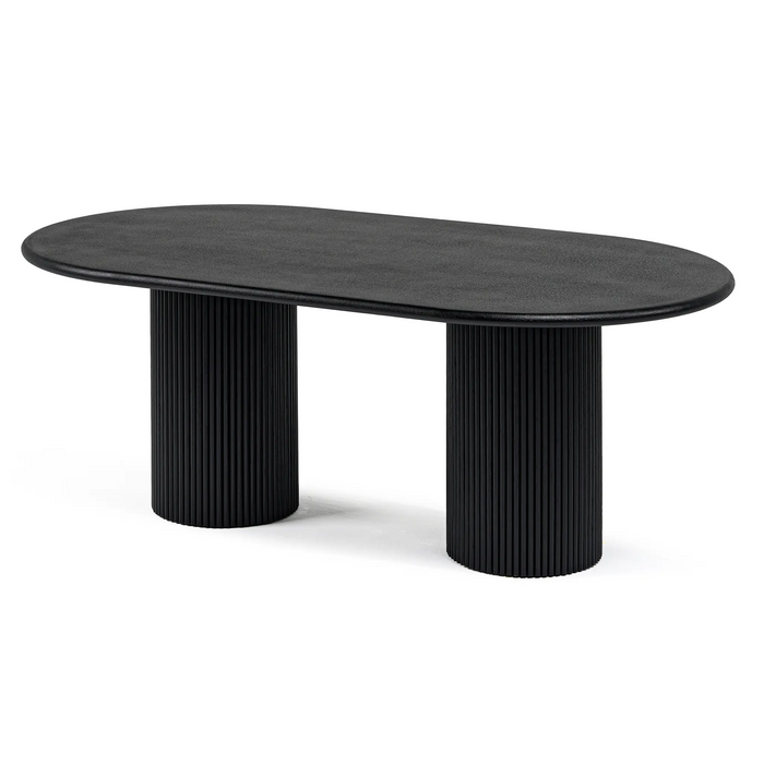 Flo Lino Black 6-Seater Dining Table Black