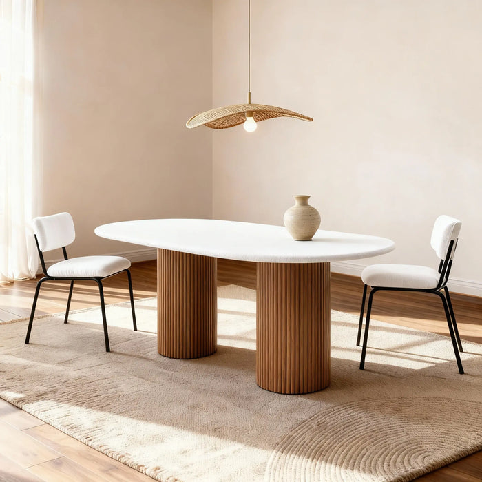 Flo Lino Oak 6-Seater Dining Table White