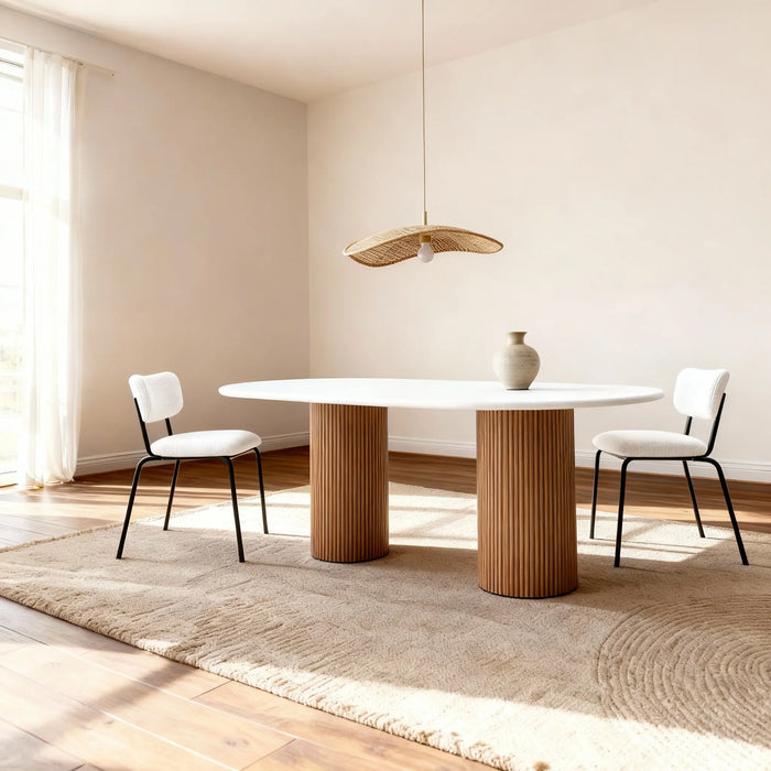 Flo Lino Oak 6-Seater Dining Table White