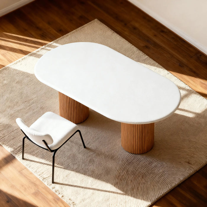 Flo Lino Oak 6-Seater Dining Table White