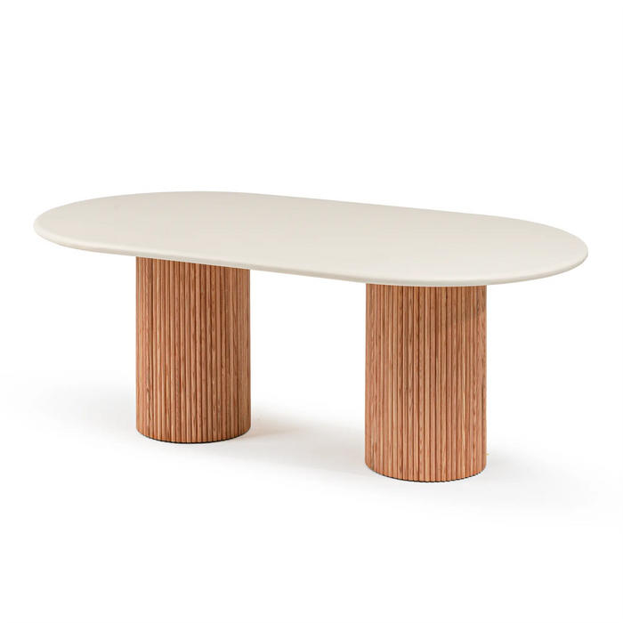 Flo Lino Oak 6-Seater Dining Table White