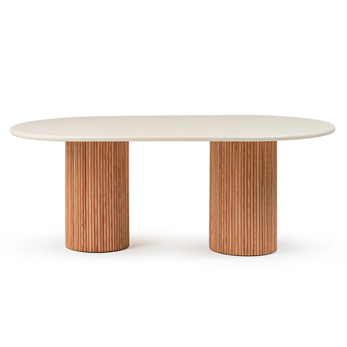 Flo Lino Oak 6-Seater Dining Table White
