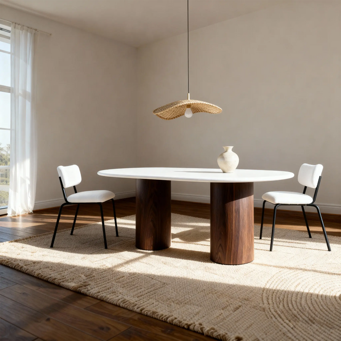Flo Walnut 6-Seater Dining Table Veneer