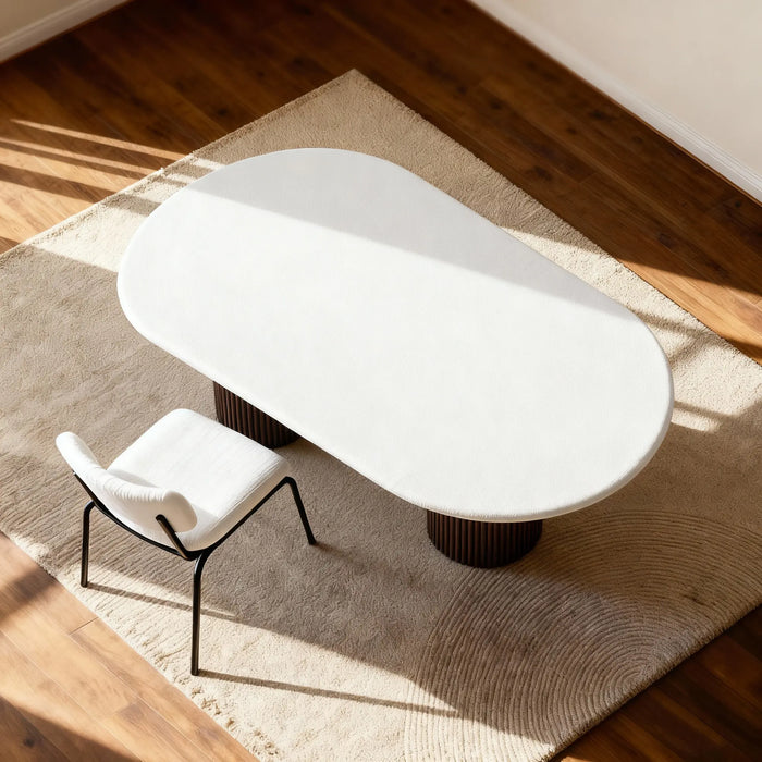 Flo Walnut Lino 6-Seater Dining Table
